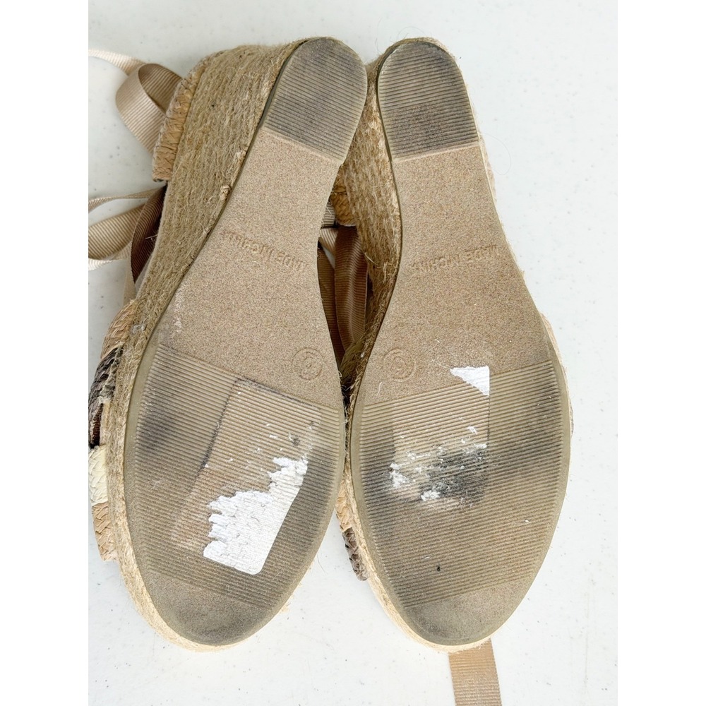 Braided Peep Toe Platform Wedge Heels Size 6 Old Navy Size 6 Lace Up Strap - Picture 7 of 8